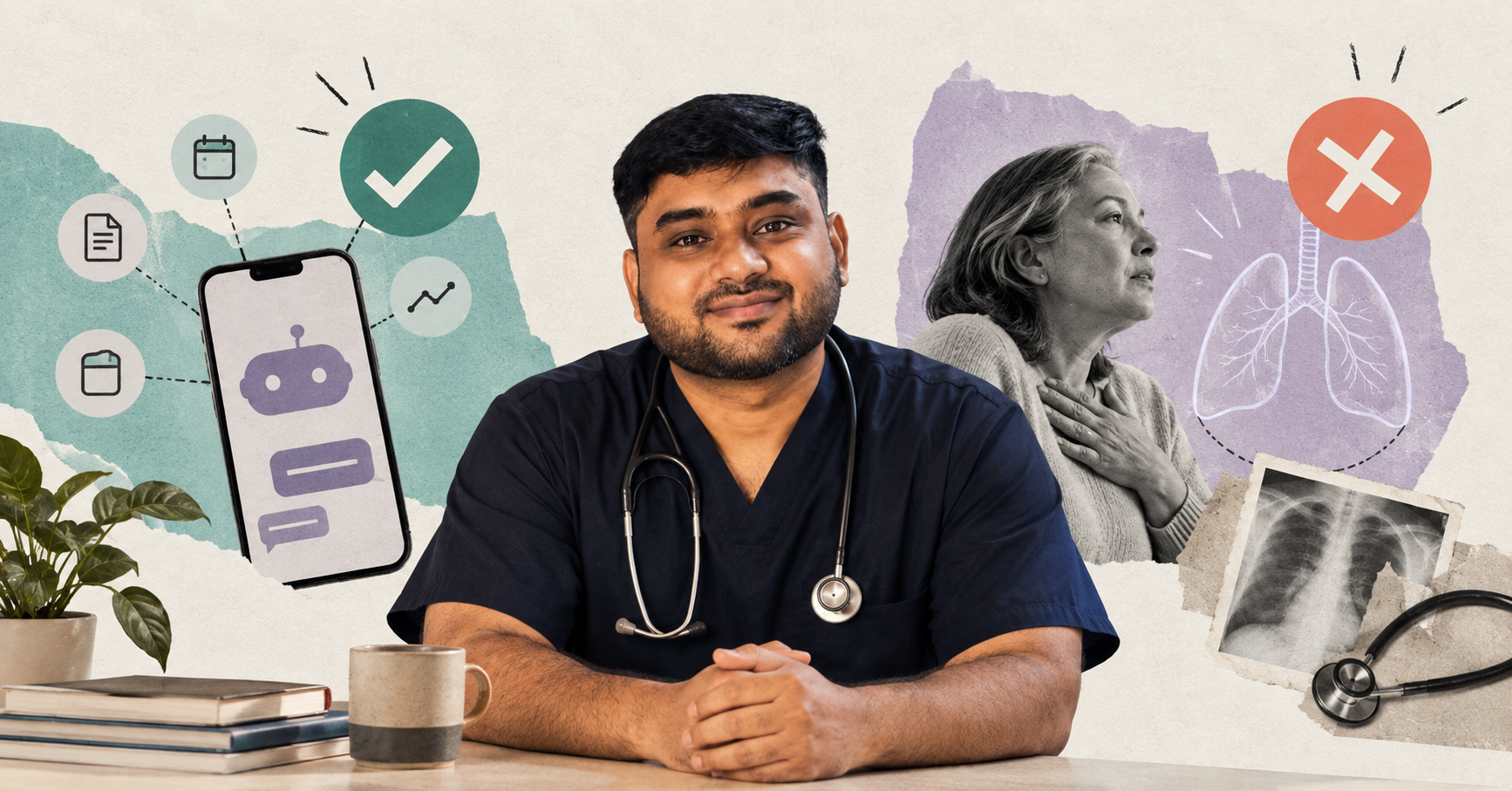 Placeholder hero image — swap for final art of a person checking a fingertip pulse oximeter reading at home
